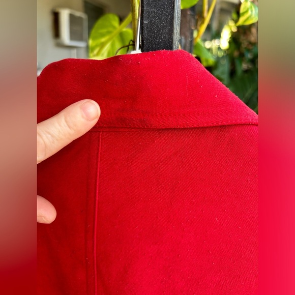 LUDIA Brand Red Button Down Blazer Vintage 80s 90s Suede Lined See Measurements - Picture 12 of 15